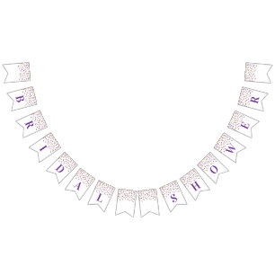 Bridal Shower Banner Purple Gold Confetti