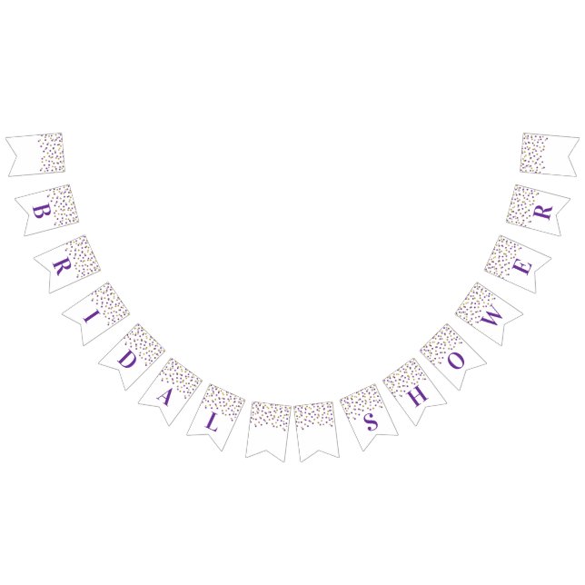 Bridal Shower Banner Purple Gold Confetti (All)