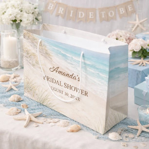 Bridal Shower beach coastal elegant Large Gift Bag