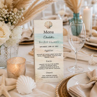 Bridal Shower beach party menu card