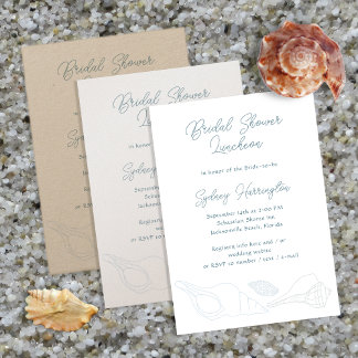 Bridal Shower Beach Shells Invitation Template