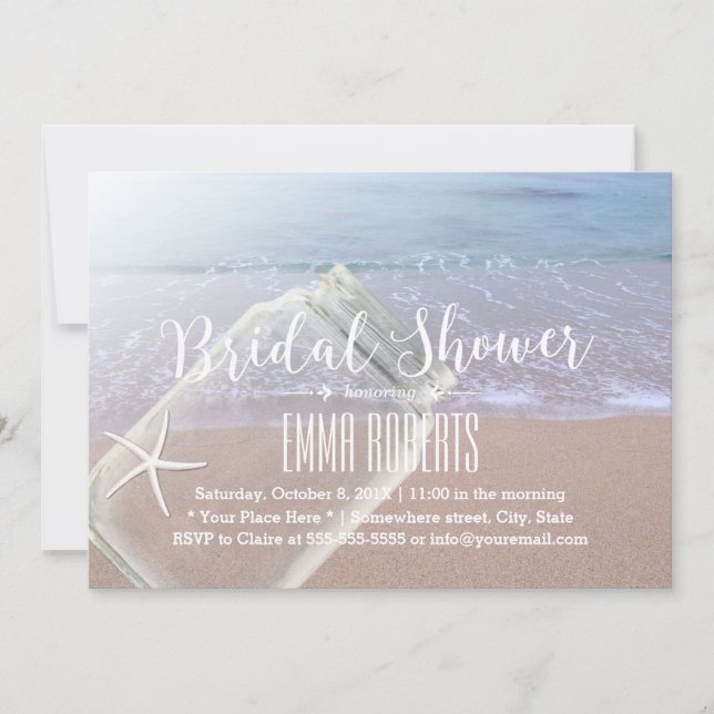 Bridal Shower Beach Wedding Starfish & Mason Jar Invitation (Front)