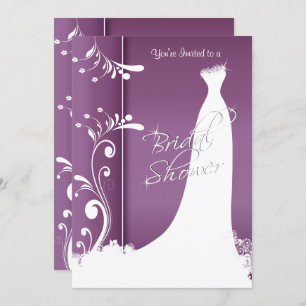 Bridal Shower - Beautiful Plum Purple Invitation