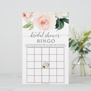 Bridal Shower Bingo Game Blushing Blooms