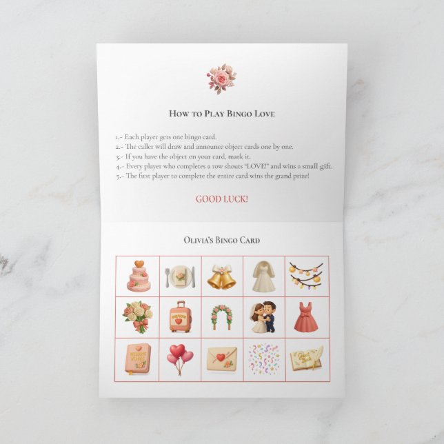 Bridal Shower Bingo Game Board12. Fun Party Holiday Card (Inside)