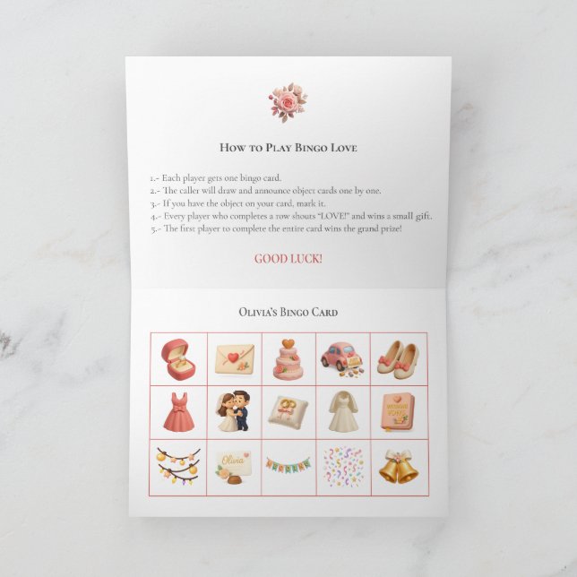 Bridal Shower Bingo Game Board6. Fun Party Holiday Card (Inside)