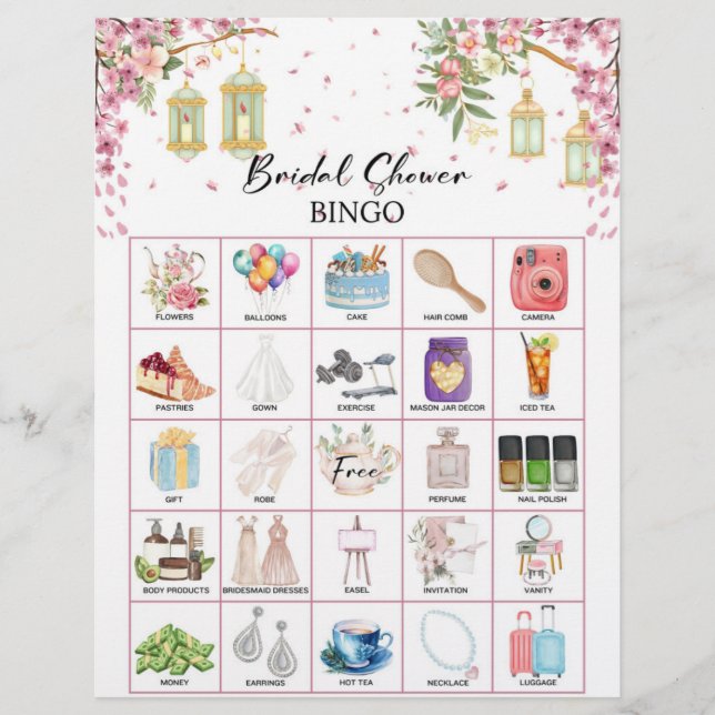 Bridal Shower Bingo Game Flyer (Front)