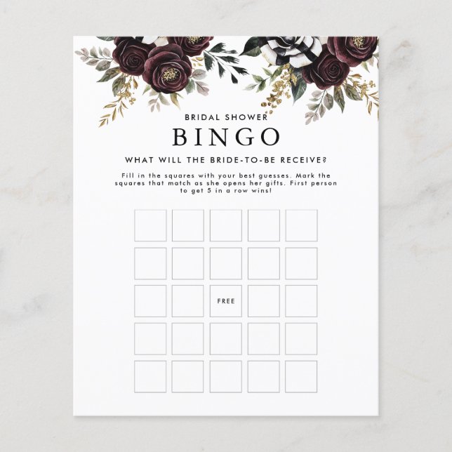 Bridal Shower Bingo Game Flyer (Front)