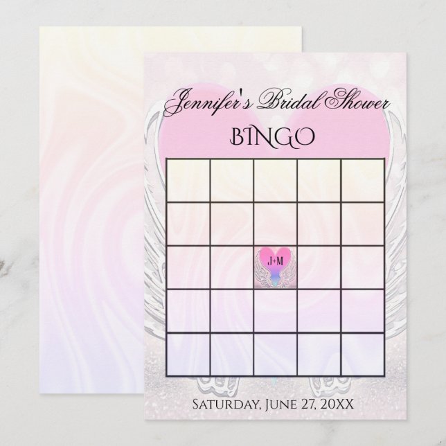 Bridal Shower Bingo Game Template (Front/Back)