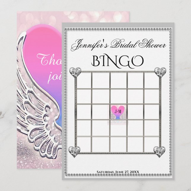 Bridal Shower Bingo Game Template (Front/Back)