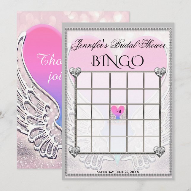 Bridal Shower Bingo Game Template (Front/Back)