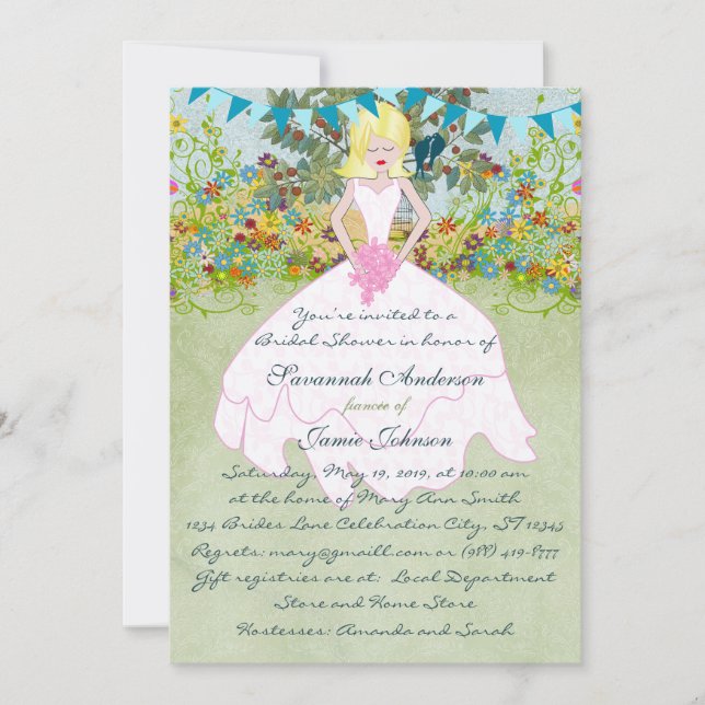 Bridal Shower Bird Cage Kissing Love Birds  Invitation (Front)