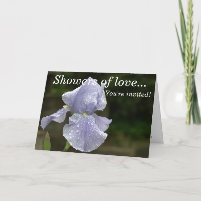 Bridal Shower BIue Iris Invitations (Front)