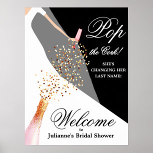Bridal Shower Black Welcome Poster
