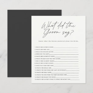 Bridal shower black white what did the groom say