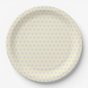 Bridal Shower Blue Dots Pattern Paper Plate