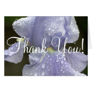 Bridal Shower Blue Iris Thank You Blank Cards