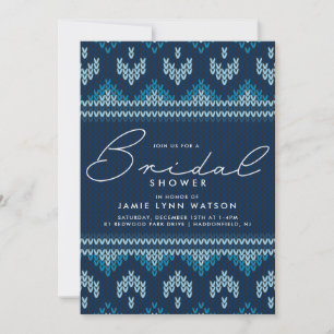 BRIDAL SHOWER   Blue Knit Christmas Tree Sweater Invitation