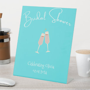 BRIDAL SHOWER BLUE PEDESTAL SIGN
