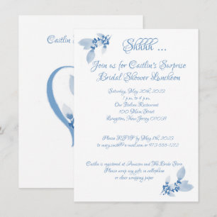 Bridal Shower, Blue Watercolor  Invitation