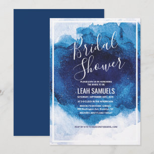 Bridal Shower Blue Watercolor Invitation