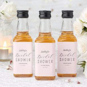 Bridal Shower Blush Pink Brunch Liquor Bottle Label