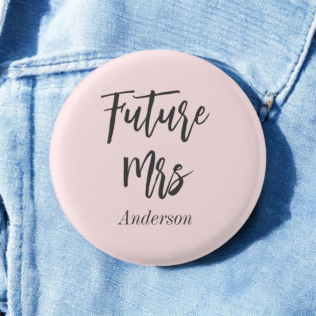 Bridal Shower Blush Pink Future Mrs 3 Cm Round Badge (Creator Uploaded)