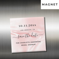 Bridal Shower blush pink silk satin save the date