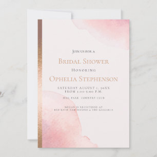 Bridal Shower   Blush Pink Watercolor Wash Announcement
