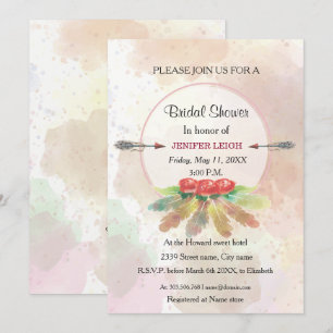 Bridal shower bohemian floral invitation