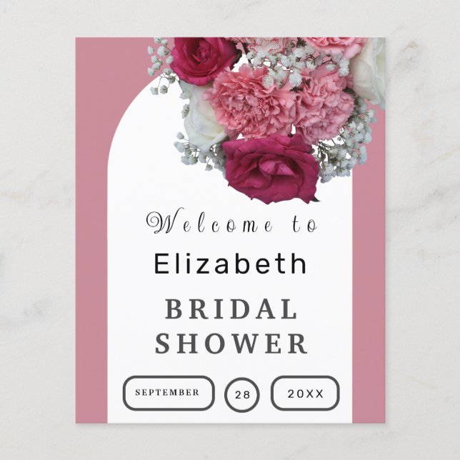 Bridal shower Boho Floral Arch Elegant Poster Flyer (Front)