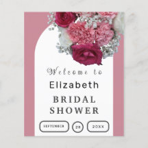 Bridal shower Boho Floral Arch Elegant Poster