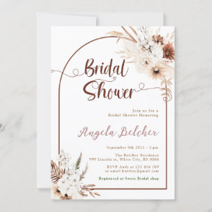 Bridal Shower Boho pampas Grass Invitation