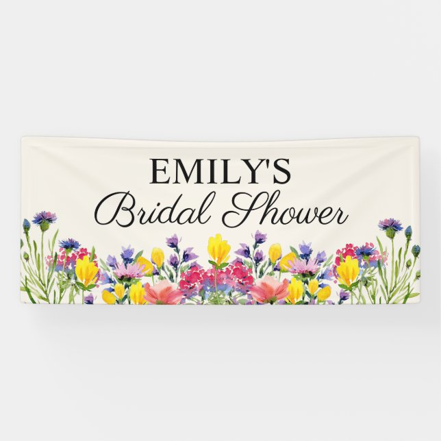 Bridal Shower Boho Wildflowers  Banner (Horizontal)