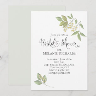 Bridal Shower Botanical Baby's Breath Greenery Save The Date