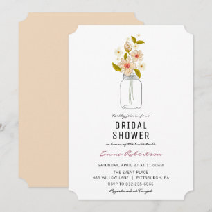 Bridal Shower Bouquet Mason Jar Shower invitation