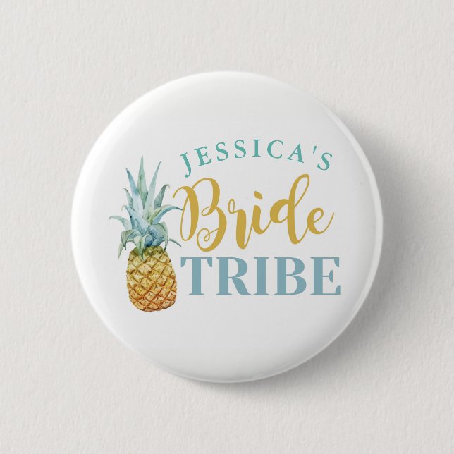 Bridal Shower Bride Badges Bachelorette Pineapple (Front)