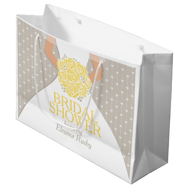 Bridal shower bride personalised gift bag (Front Angled)