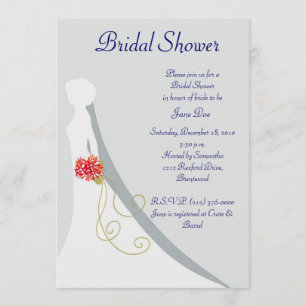 Bridal Shower- Bride Silhouette Invitation