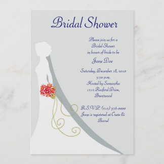 Bridal Shower- Bride Silhouette Invitation