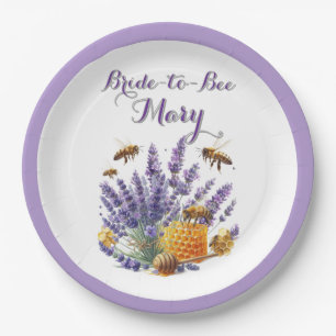 Bridal Shower Bride to Bee Lavender Paper Plate