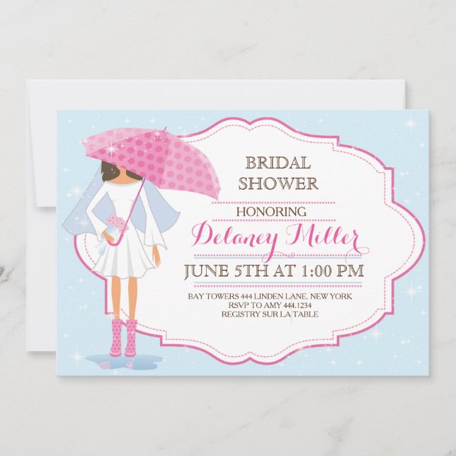 Bridal Shower Bride Umbrella Invitations (Front)