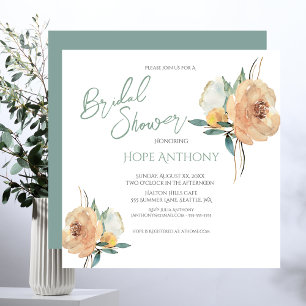 Bridal Shower Bright Summer Flowers Elegant Invitation