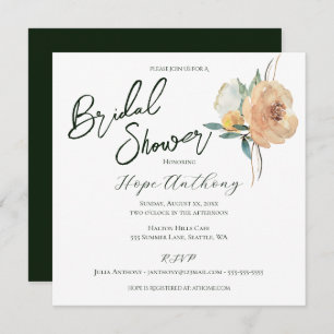 Bridal Shower Bright Summer Flowers Elegant Invitation