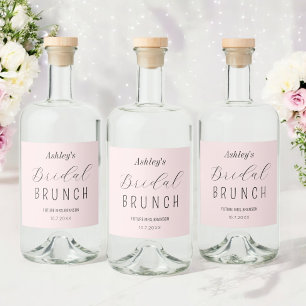 Bridal Shower Brunch Blush Pink    Liquor Bottle Label