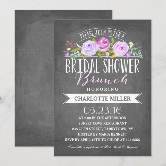 Bridal Shower Brunch | Bridal Shower Invitation (Front/Back)