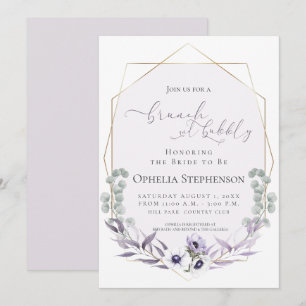 BRIDAL SHOWER   Brunch & Bubbly Dusty Lilac Floral Invitation