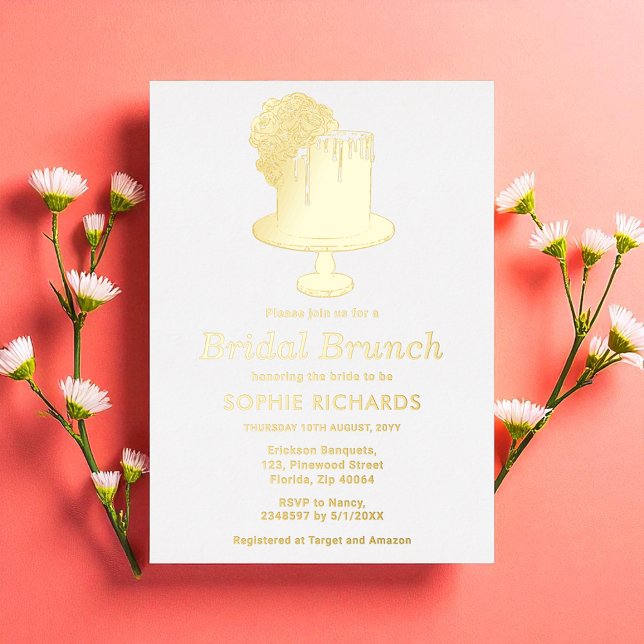 Bridal Shower Brunch Gold Cake Luncheon  (Creator Uploaded)