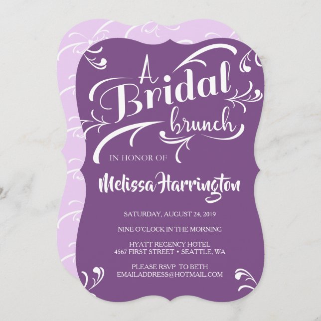 Bridal Shower Brunch Invitation (Front/Back)