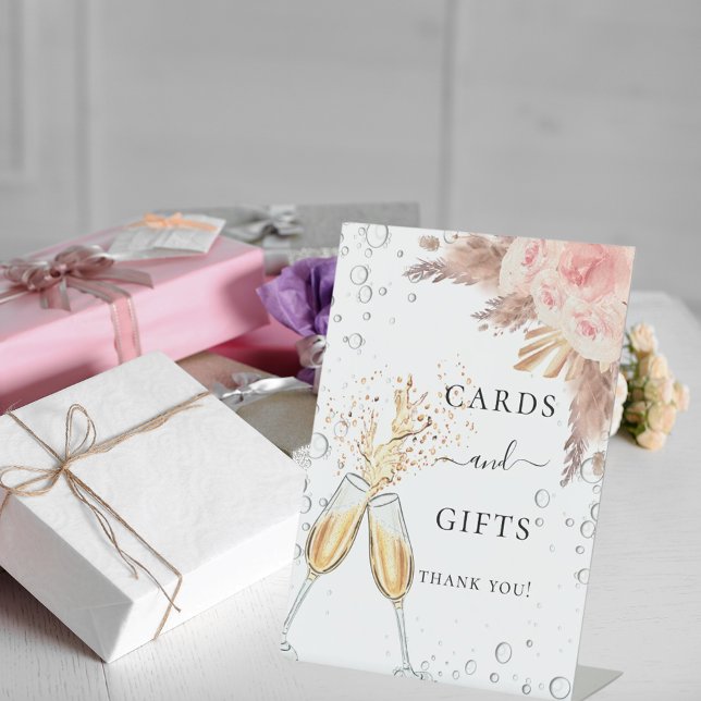 Bridal Shower bubbly brunch cards gifts sign (Creator Uploaded)